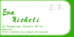 eva micheli business card